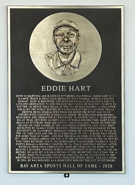 Eddie Hart's Bay Area Sports Hall of Fame plaque
